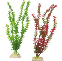 Dve imitácie rastlín do akvária s plastovým podstavcom