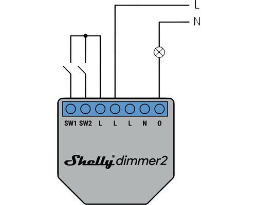 Schéma zapojenia Shelly Dimmer 2