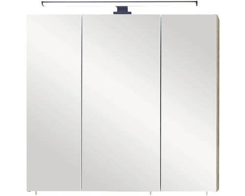 Zrkadlová skrinka s tromi dvierkami a osvetlením