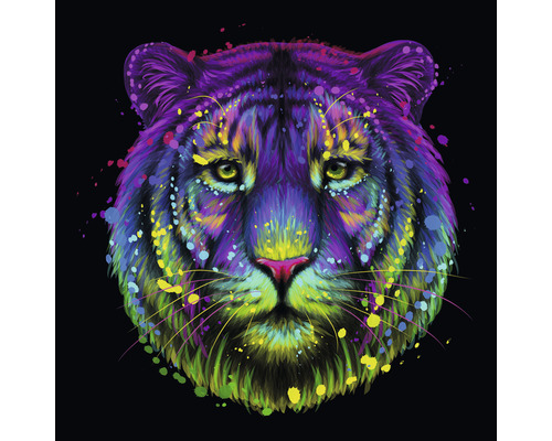 Sklenený obraz Neon Tiger 30x30 cm