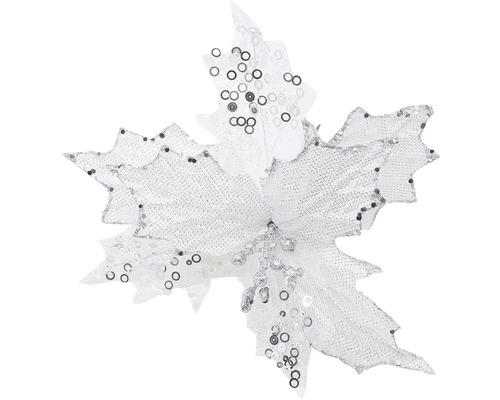 Dekoratívna vianočná kvetina s trblietavými akcentmi