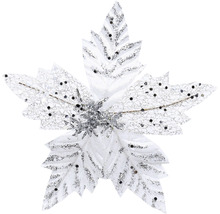 Dekoratívna umelá kvetina s trblietavými detailmi