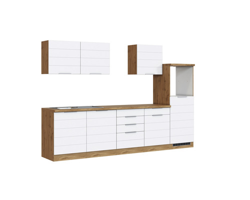 Kuchynská linka so závesnými skrinkami a zásuvkami