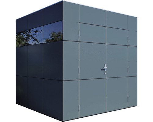 Moderná kôlňa na náradie s oknom a dverami