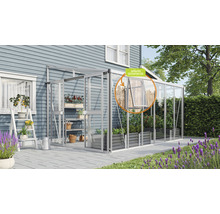 Skleník k stene Vitavia Athena 10200 kombinácia skla a polykarbonátu 265,9x397,2 cm hliník