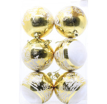 Šesť sklenených vianočných gúľ so zimnými motívmi