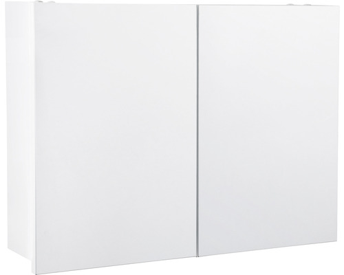 Biela zrkadlová skrinka s dvomi dvierkami do kúpeľne