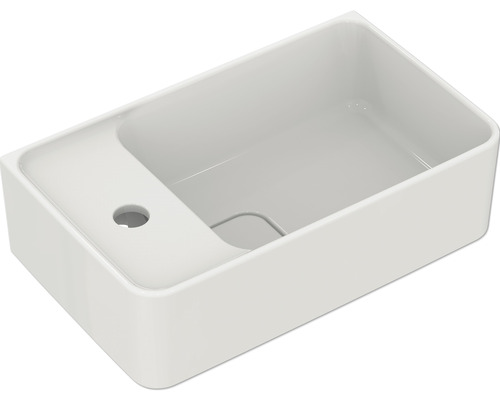 Malé umývadlo Ideal Standard sanitárna keramika biela 45 x 27 x 17 cm T299501 Umývadlo na dosku zo sanitárnej keramiky s otvorom pre batériu