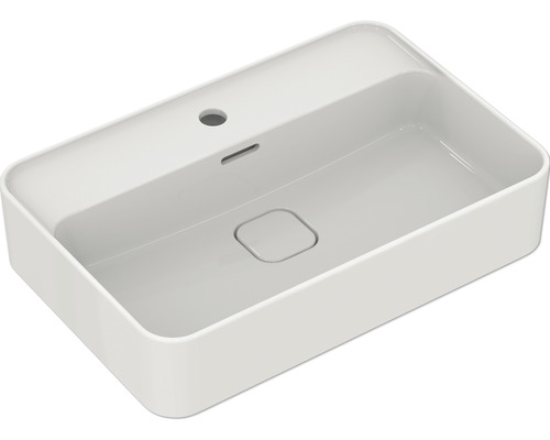Umývadlo na dosku Ideal Standard Strada II sanitárna keramika 60x40x17,5 cm biele Obdĺžnikové umývadlo zo sanitárnej keramiky s otvorom pre batériu a prepadom