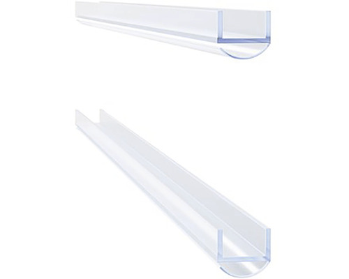 Dva transparentné tesniace profily z plastu