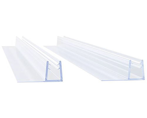 Dva transparentné tesniace profily pre sprchy