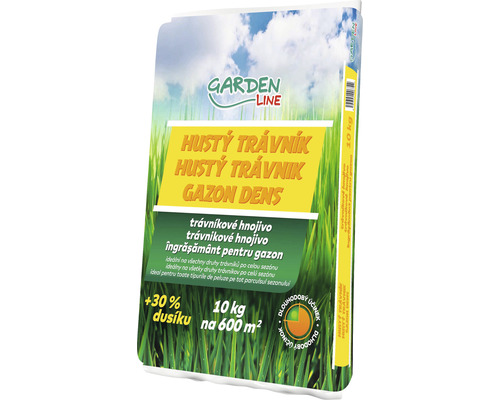 Trávnikové hnojivo Garden Line Hustý trávnik vrece 10 kg Trávnikové hnojivo v 10 kilogramovom balení na 600 metrov štvorcových