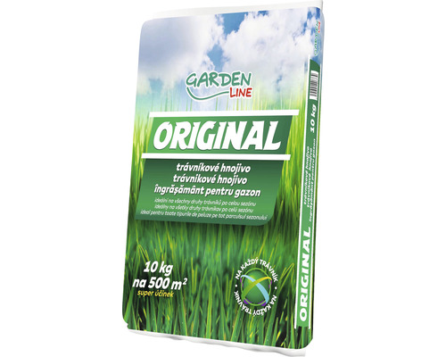Trávnikové hnojivo Garden Line ORIGINAL vrece 10 kg na 500 m² Originálne trávnikové hnojivo Garden Line v 10 kg vreci
