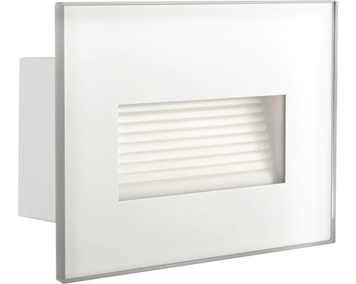 LED vstavané vonkajšie svietidlo Kanlux 33693 GLASI P NW-W IP44 3W 140lm 4000K biele Štvorcové schodiskové svietidlo pre interiér