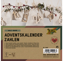 Čísla adventného kalendára z dreva a látkové vrecká