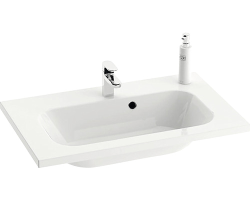 Umývadlo na skrinku RAVAK Chrome liaty mramor biela 600 x 158 x 490 mm XJG01160000 Umývadlo s batériou a dávkovačom mydla