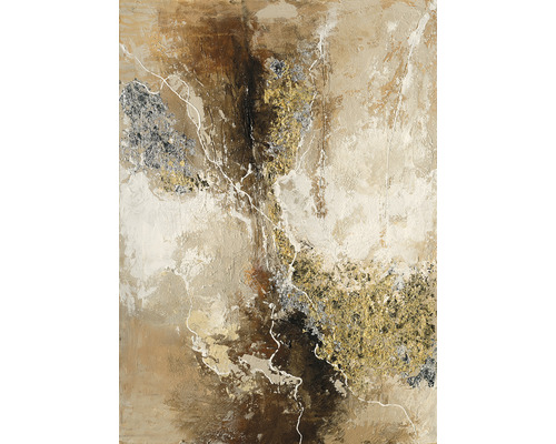 Ručne maľovaný obraz Braun Silver Gold 4 50x70 cm-0