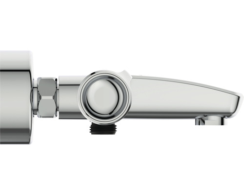 Chrómová kúpeľňová batéria na montáž na stenu