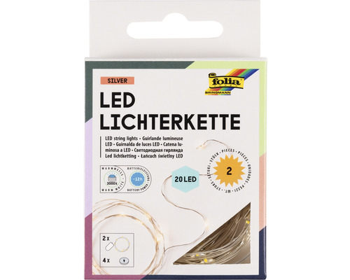 LED svetelná reťaz 2,2 m 2 ks 20 LED diód (4x batéria CR2032)