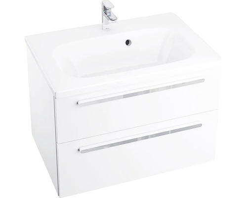 Kúpeľňová skrinka pod umývadlo RAVAK Chrome II biela vysoko lesklá 600 x 500 x 490 mm X000000918