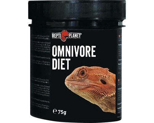 Doplnkové krmivo pre plazy Repti Planet Omnivore diet 75 g Logo Repti Planet. Doza krmiva pre plazy Omnivore Diet, 75 g