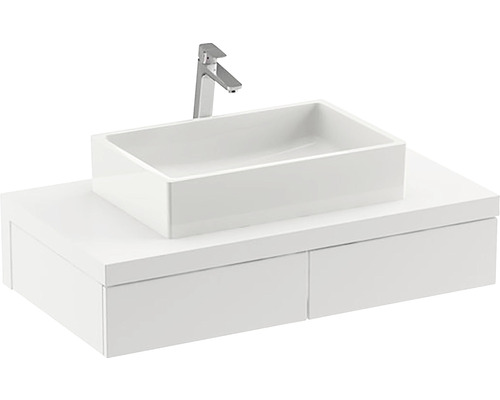 Kúpeľňová skrinka pod umývadlo RAVAK Formy biela vysoko lesklá 1000 x 220 x 550 mm X000001030