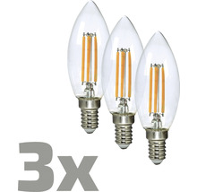 LED žiarovka vláknová sviečka E14, 4W, 470lm 2700K, filament, 3 ks-thumb-0