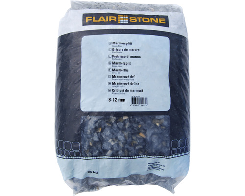 Kamenná drť Flairstone mramorová 8–12 mm dunajská modrá balenie 25 kg Vrece mramorovej drviny 8-12 milimetrov