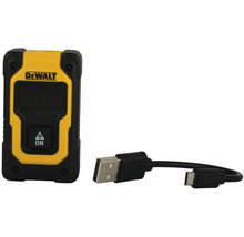 Laserový diaľkomer s logom DeWalt a USB káblom