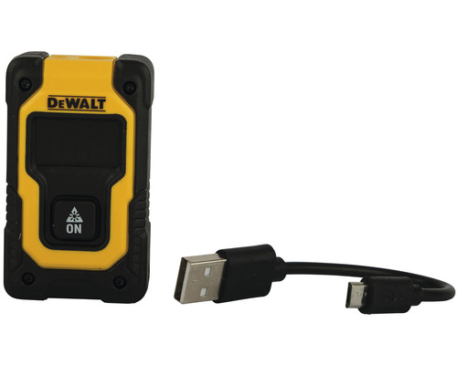 Laserový diaľkomer s logom DeWalt a USB káblom