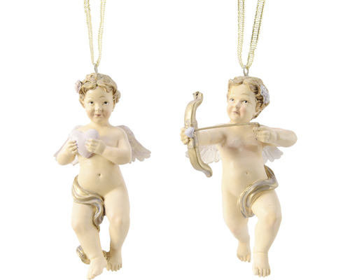 Dva anjelské prívesky so srdcom a šípom a lukom