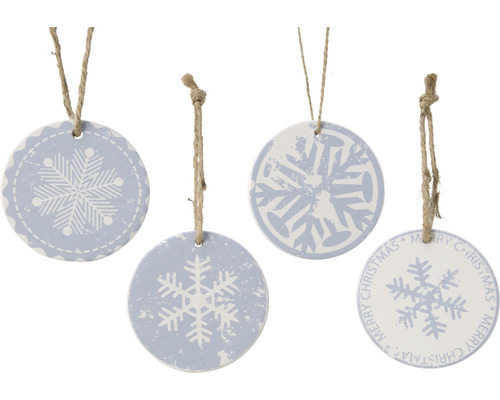Vianočná dekorácia závesná 1 ks, rôzne druhy Štyri vianočné ozdoby so vzorom snehových vločiek a šnúrkou na zavesenie
