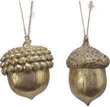 Dva kovové prívesky v tvare žalude s závesnou šnúrkou