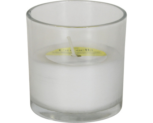 Vonná sviečka v skle citronela Ø 10 cm biela