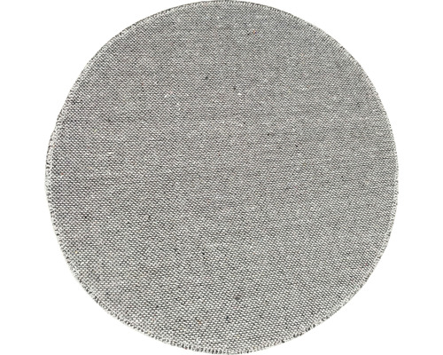 Okrúhly sivý koberec z textilných vlákien