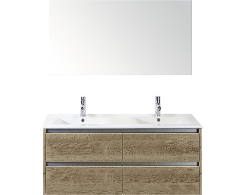 Kúpeľňový nábytkový set Sanox Dante farba čela dub ŠxVxH 121 x 170 x 46 cm s keramickým umývadlom a zrkadlom Kúpeľňový nábytkový set Sanox Dante farba čela dub ŠxVxH 121 x 170 x 46 cm s keramickým umývadlom a zrkadlom
