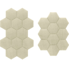 Dve sady šesťuholníkových akustických panelov na dekoráciu stien