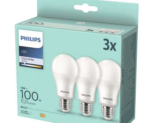 Žiarovky Philips LED pätica E27, balenie 3 kusov