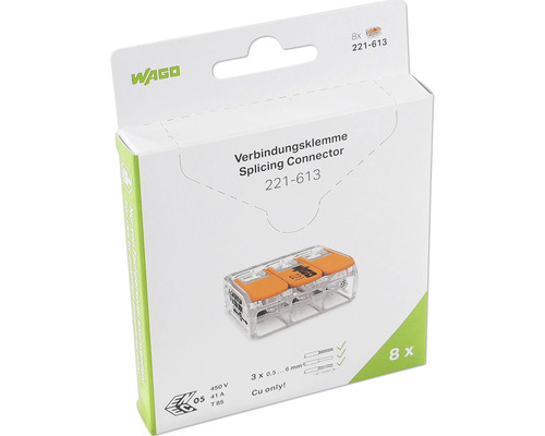 Wago spojovacie svorky 221-613, balenie po 8 kusoch