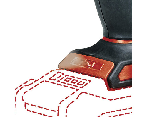 Detail akumulátorového vŕtacieho skrutkovača s naznačenou batériou