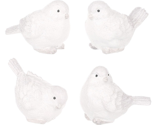 Vtáčik polyresin 5x8x5 cm biely 1 ks, rôzne druhy