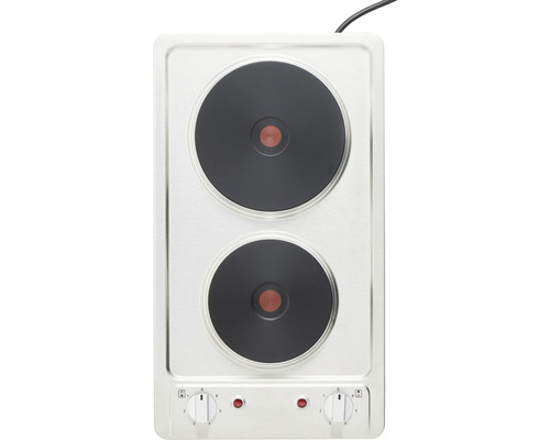 Dvojitá varná doska z nehrdzavejúcej ocele s dvomi varnými zónami a regulátormi