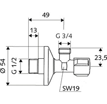 Práčkový ventil SCHELL 1/2" x 3/4"-thumb-2