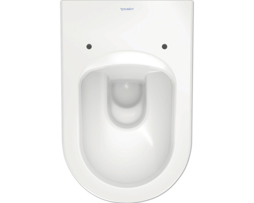Závesné WC Duravit hlboké splachovanie bez okraja, pohľad zhora