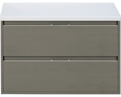 Kúpeľňová skrinka pod umývadlo Sanox Porto farba čela cubanit grey ŠxVxH 90 x 59 x 50 cm umývadlová doska biela matná Kúpeľňová skrinka pod umývadlo Sanox Porto farba čela cubanit grey ŠxVxH 90 x 59 x 50 cm umývadlová doska biela matná