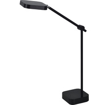Čierna stolná lampa s nastaviteľným ramenom