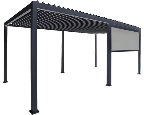 Pergola s lamelovou strechou a ochranou súkromia