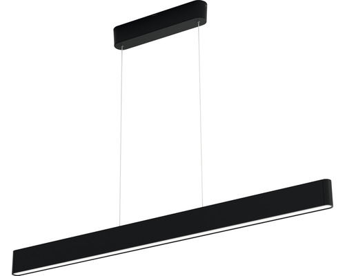 Čierne LED závesné svietidlo s priamočiarym dizajnom pre interiér