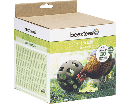Beetztees Snackball v balení s kuracím mäsom a environmentálnou značkou