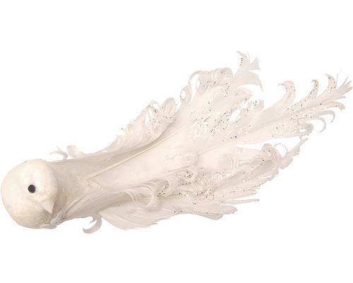 Dekoratívna holubica s perím a trblietkami